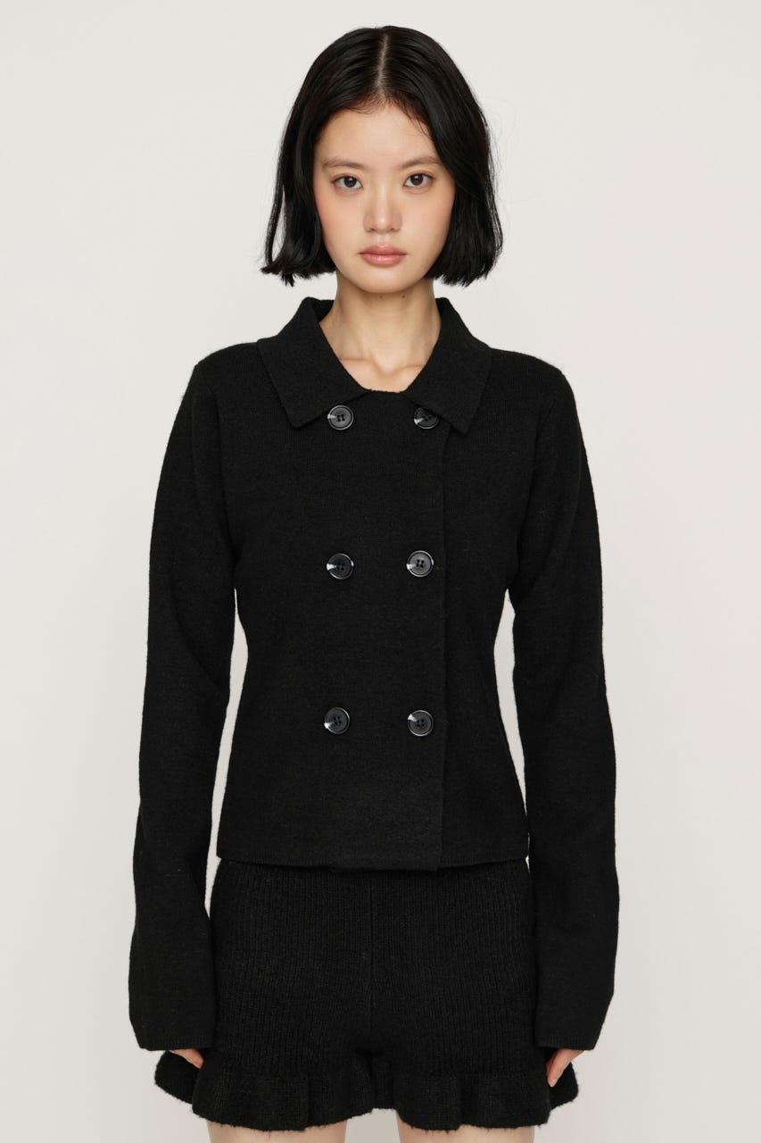 【AW PRE ORDER 第2弾】DOUBLE BUTTON KNIT ジャケット BLK FREE