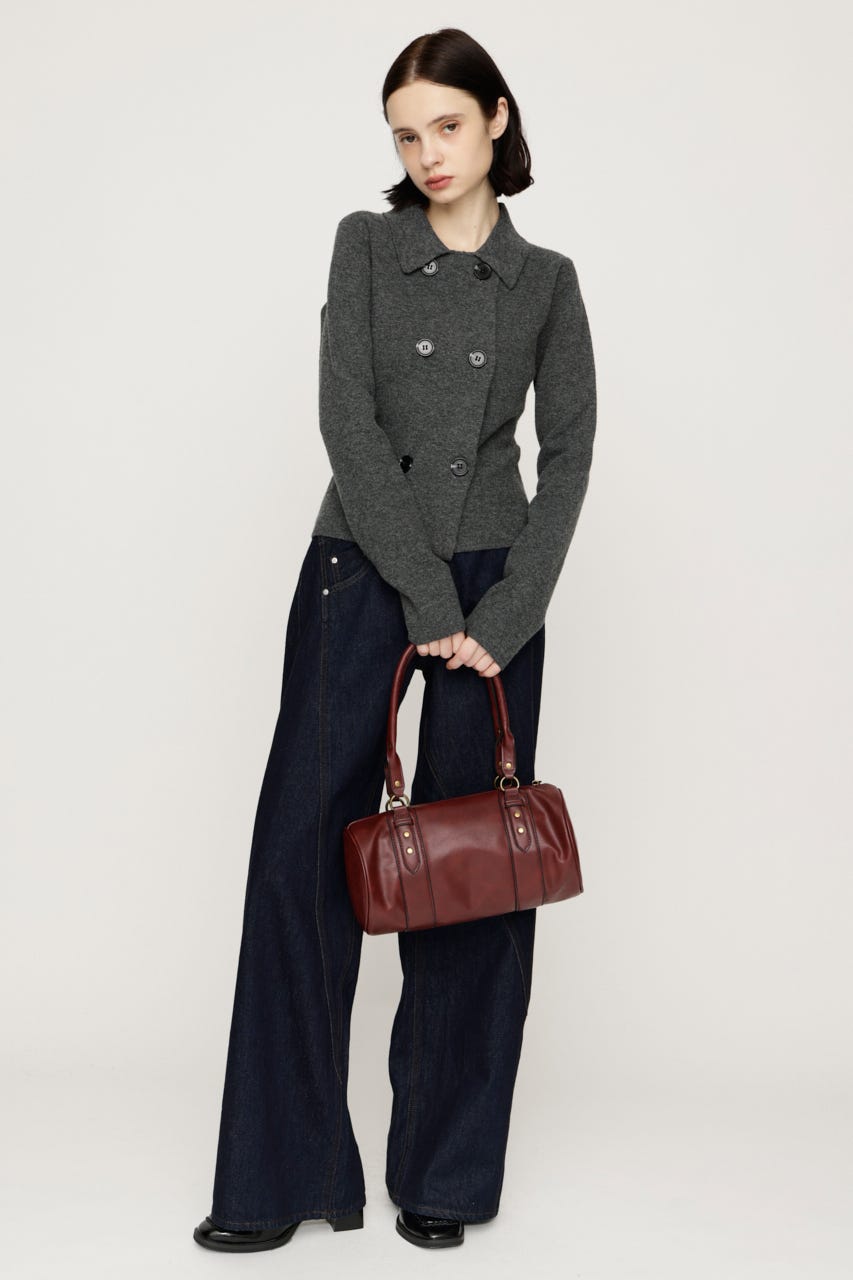 【AW PRE ORDER 第2弾】DOUBLE BUTTON KNIT ジャケット D/GRY FREE