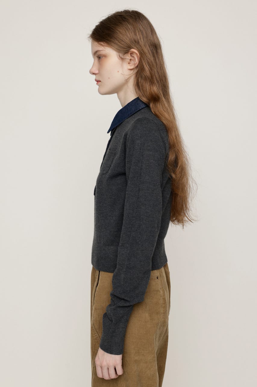 COLLAR DOCKING HG POLO トップス T.GRY FREE