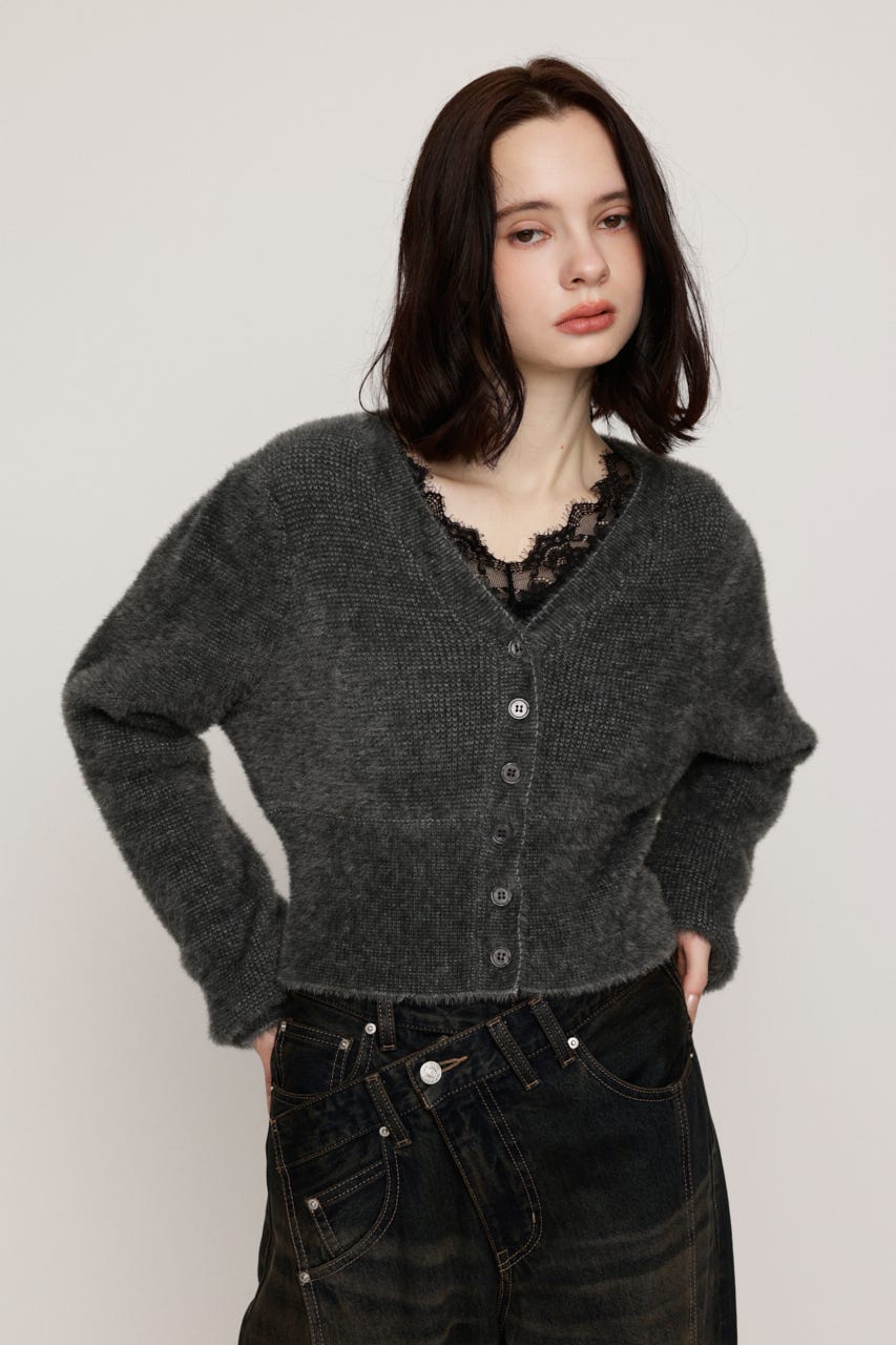 SHAGGY V／N PUFF カーディガン GRY FREE