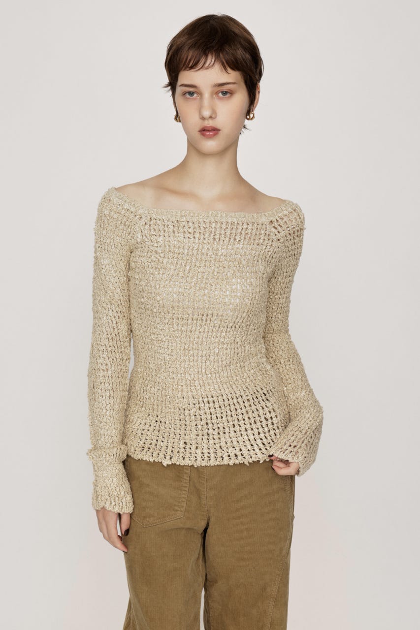 OFFSHOULDER MESH トップス IVOY FREE