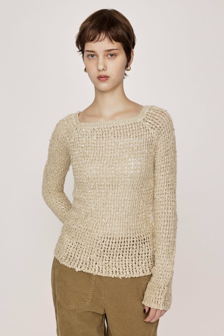 OFFSHOULDER MESH トップス IVOY FREE