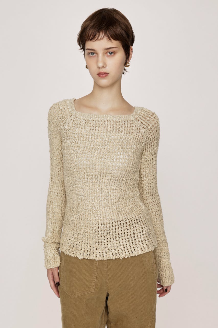 OFFSHOULDER MESH トップス IVOY FREE