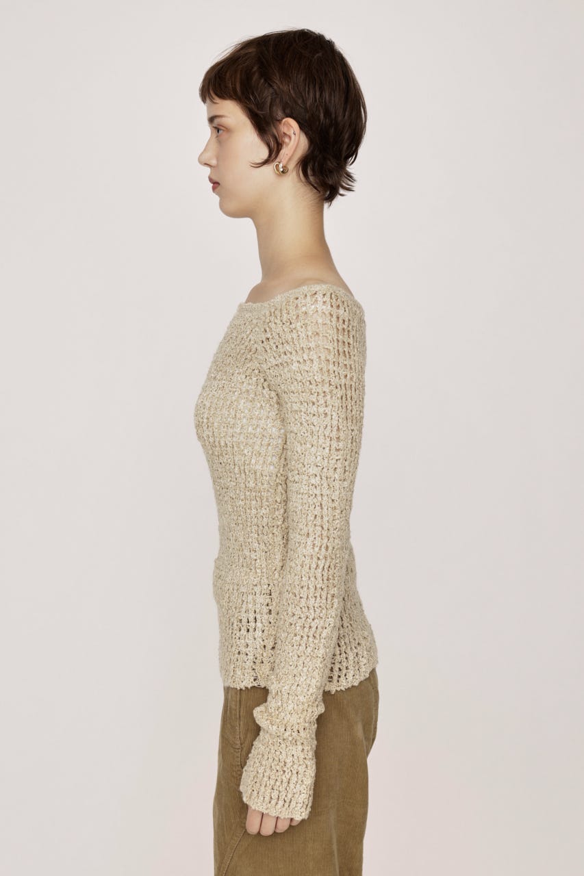 OFFSHOULDER MESH トップス IVOY FREE