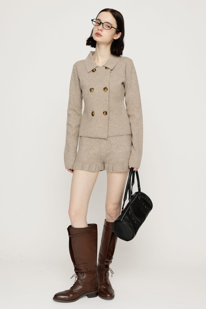 【AW PRE ORDER 第2弾】FRILL KNIT ショートパンツ BEG FREE