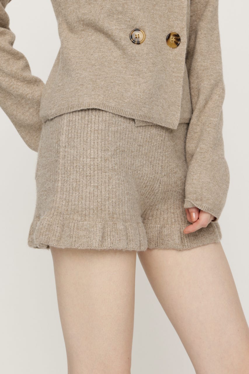 【AW PRE ORDER 第2弾】FRILL KNIT ショートパンツ BEG FREE