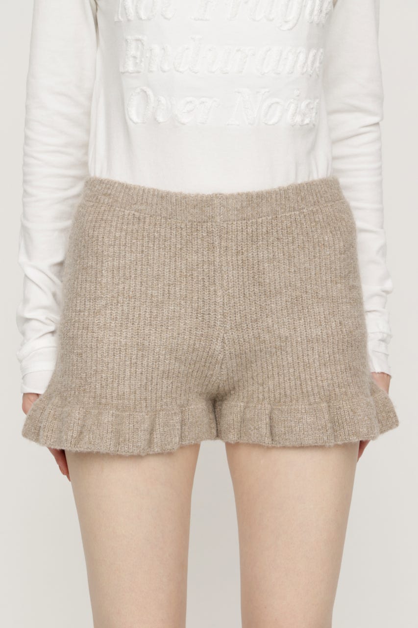 【AW PRE ORDER 第2弾】FRILL KNIT ショートパンツ BEG FREE
