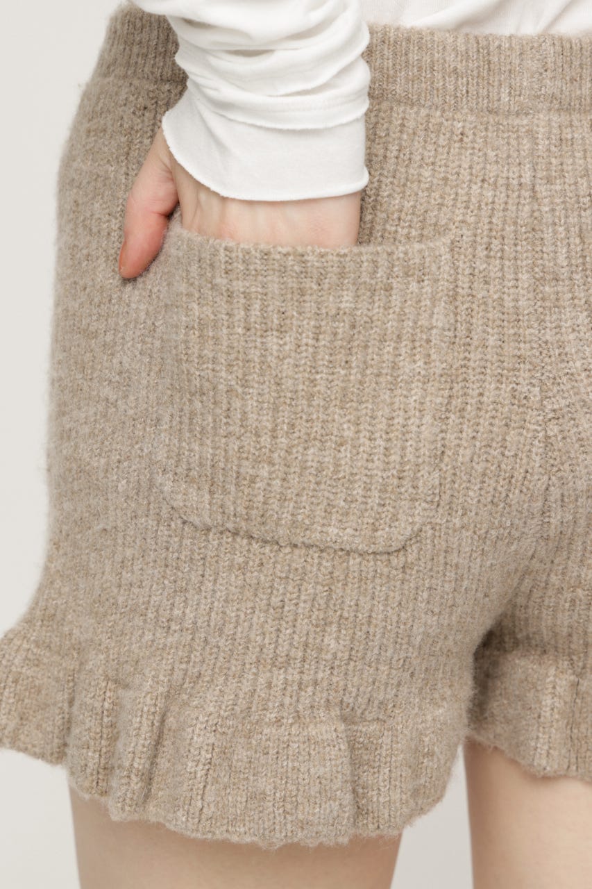 【AW PRE ORDER 第2弾】FRILL KNIT ショートパンツ BEG FREE