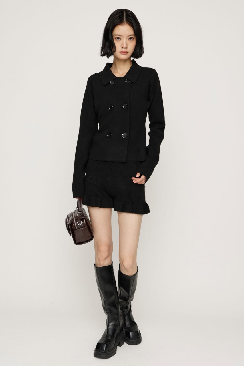 【AW PRE ORDER 第2弾】FRILL KNIT ショートパンツ BLK FREE