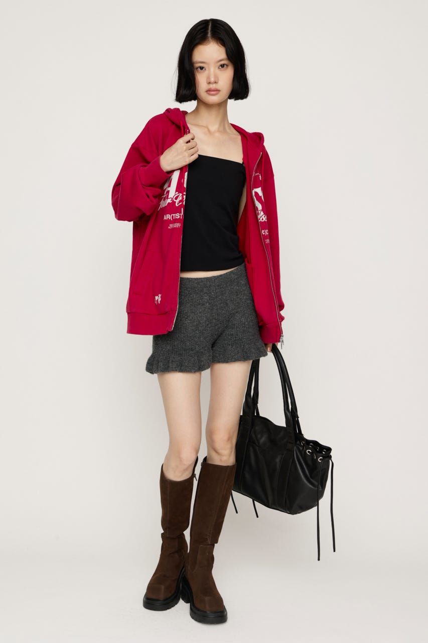 【AW PRE ORDER 第2弾】FRILL KNIT ショートパンツ D/GRY FREE