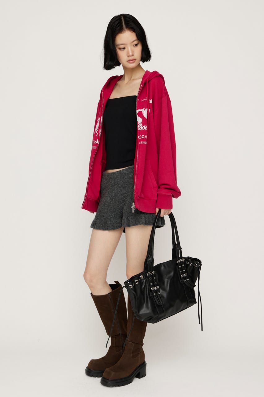 【AW PRE ORDER 第2弾】FRILL KNIT ショートパンツ D/GRY FREE