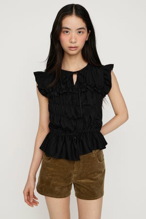 ASYMMETRY SHIRRING トップス