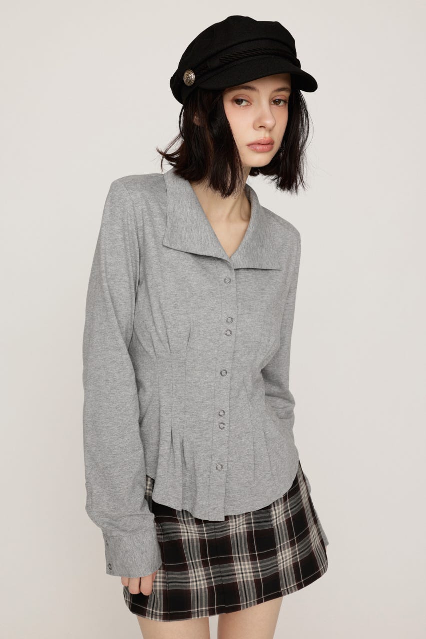 OPEN COLLAR TUCKED シャツ