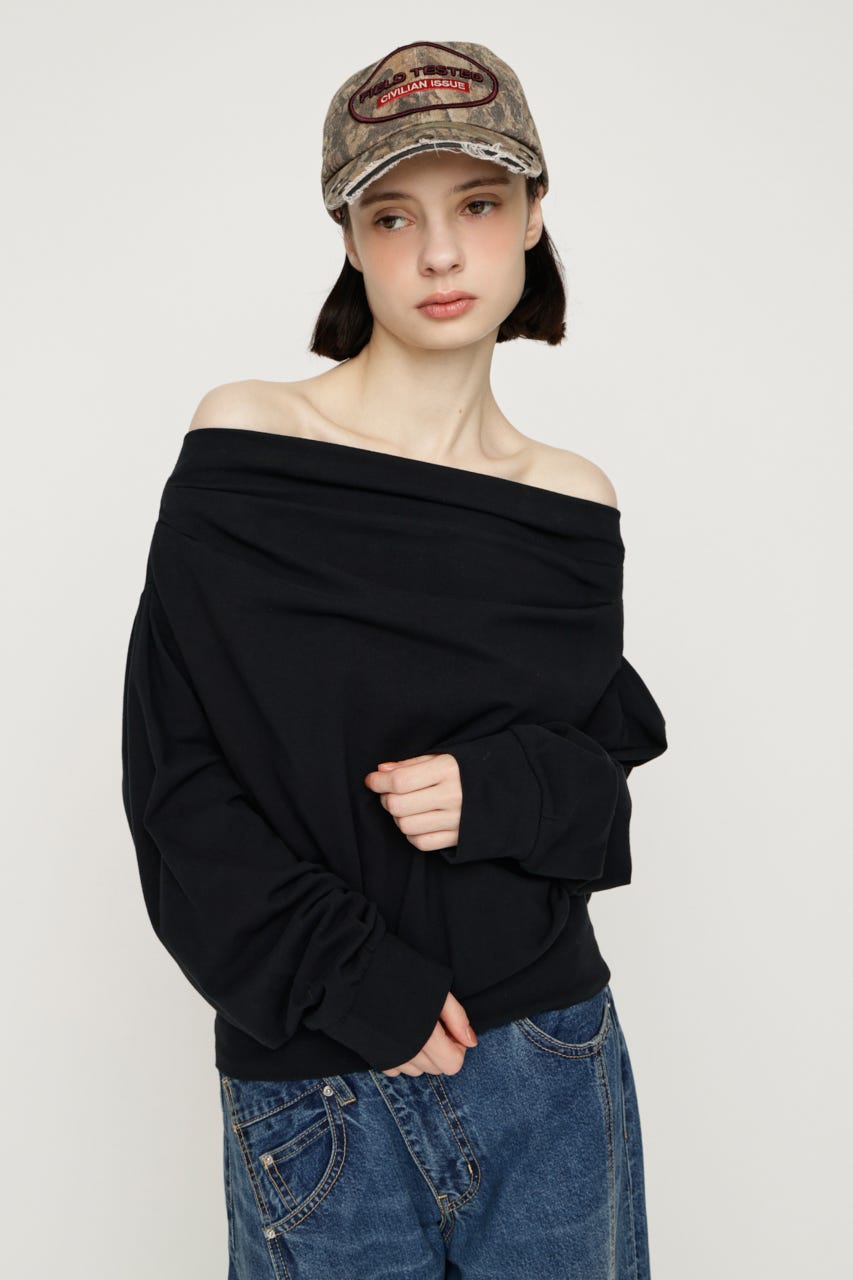 新品未使用タグ付き☆SLY　TUCKED OFFSHOULDER トップス SLY | TUCKED OFFSHOULDER トップス (スウェット・パーカー ) |SHEL