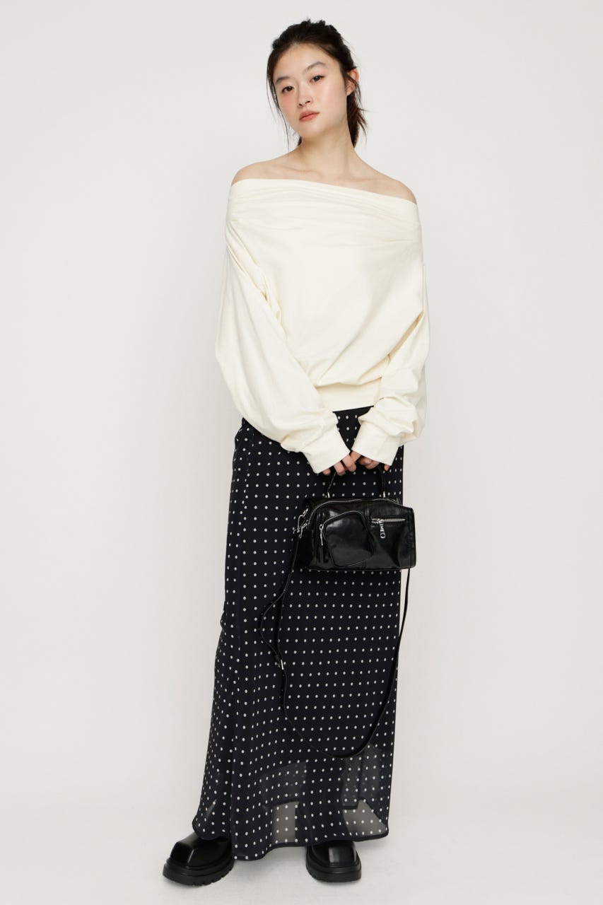 TUCKED OFFSHOULDER トップス L/YEL FREE