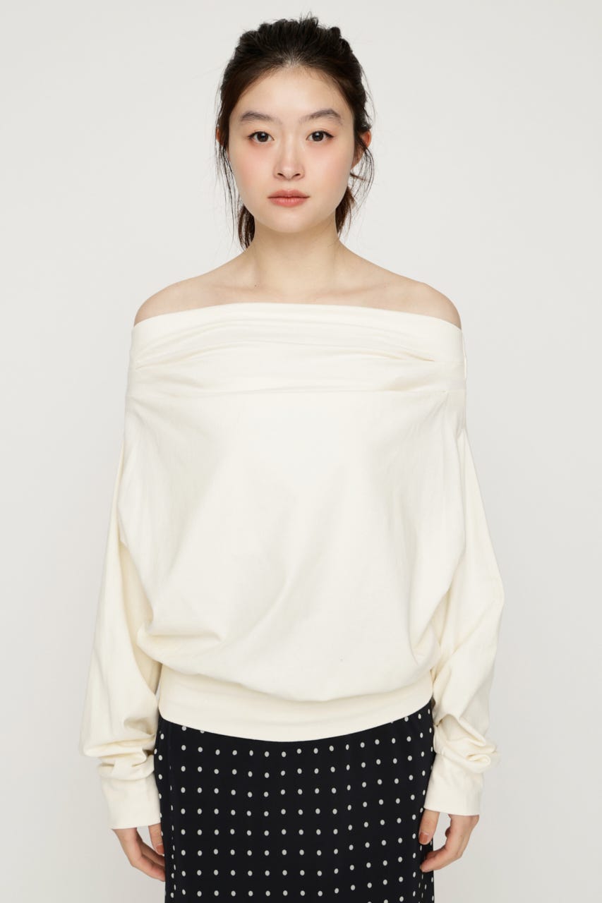 TUCKED OFFSHOULDER トップス L/YEL FREE