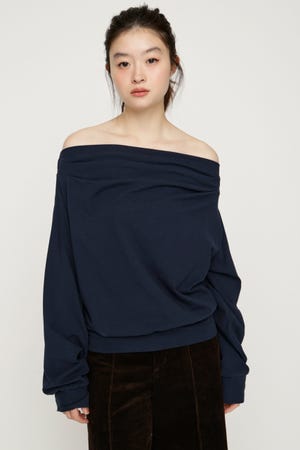 TUCKED OFFSHOULDER トップス