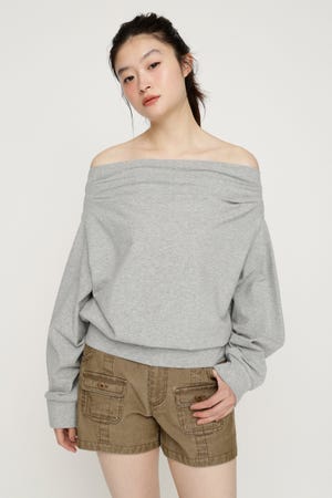 TUCKED OFFSHOULDER トップス