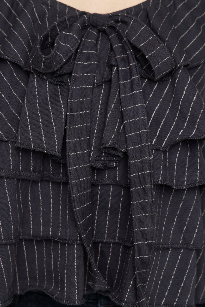 FRILL CUT RIBBON トップス M/NVY FREE