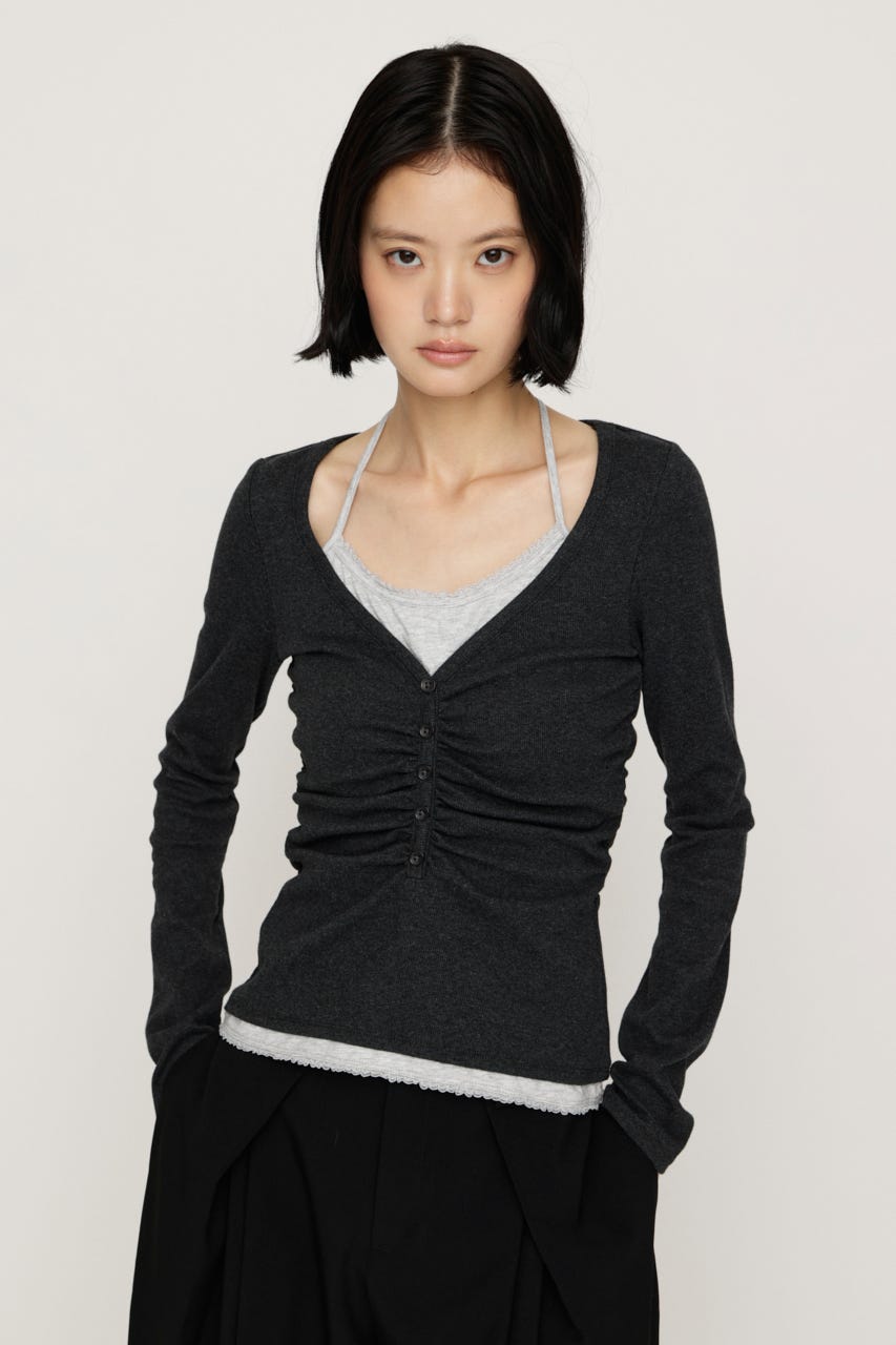 【LIMITED ITEM】LAYERED LIKE CUT トップス L/BLK FREE