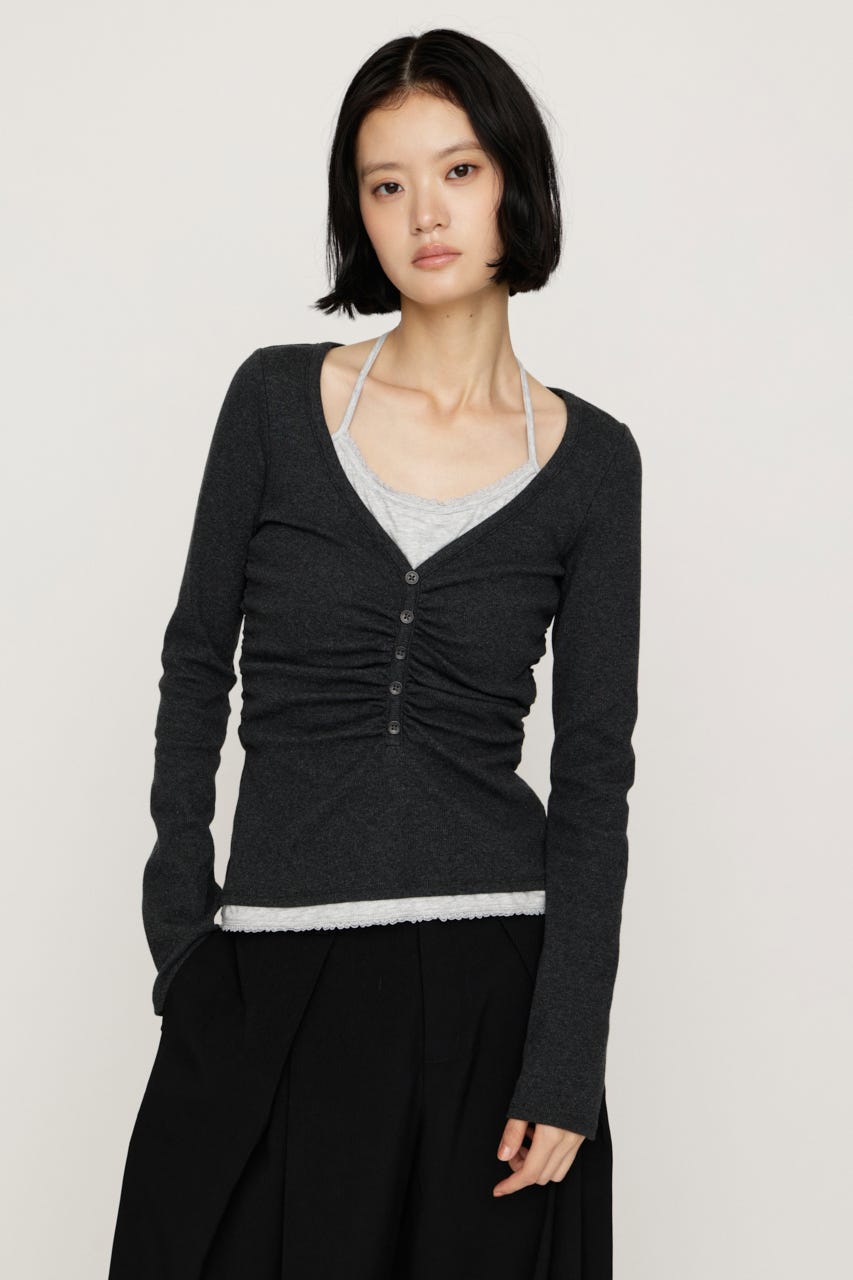 【LIMITED ITEM】LAYERED LIKE CUT トップス L/BLK FREE