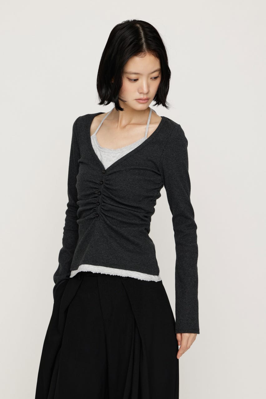【LIMITED ITEM】LAYERED LIKE CUT トップス L/BLK FREE