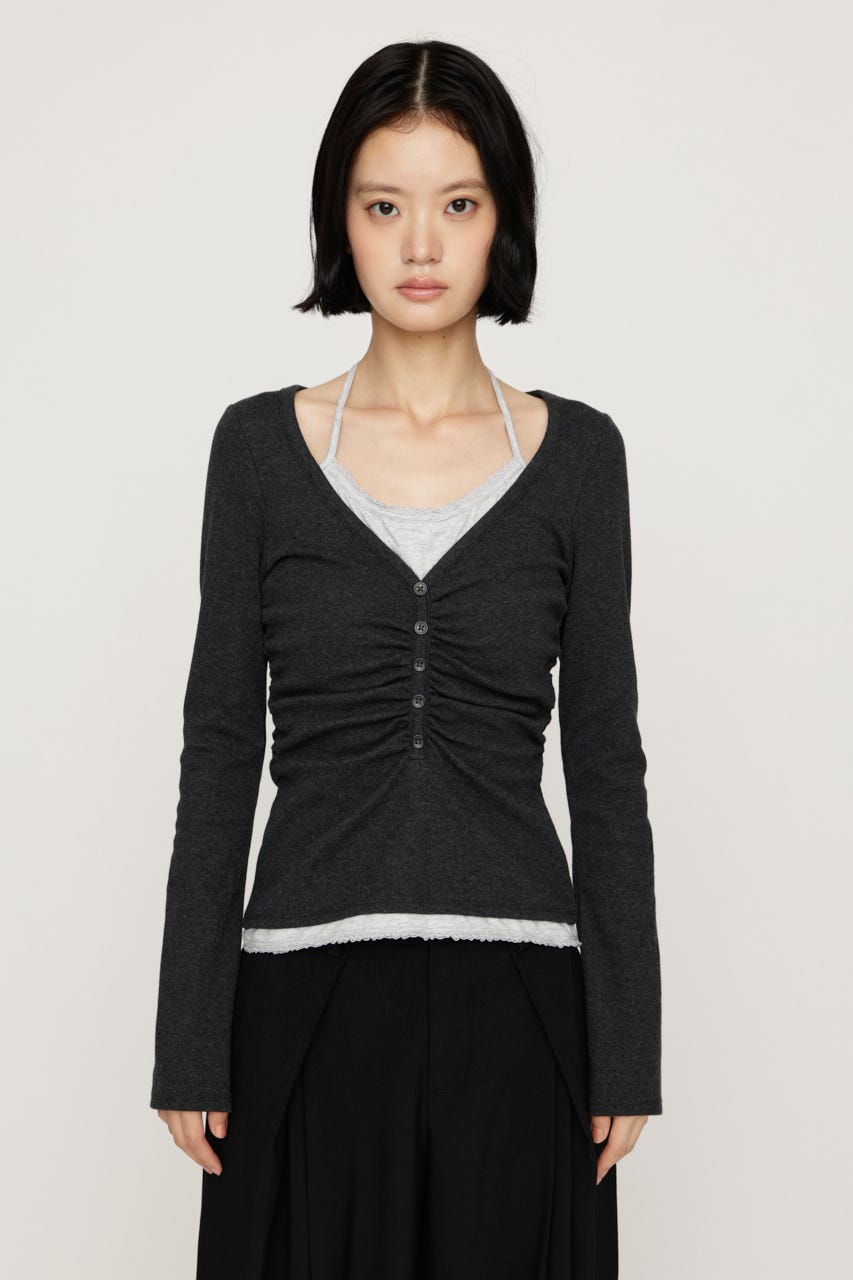 【LIMITED ITEM】LAYERED LIKE CUT トップス L/BLK FREE
