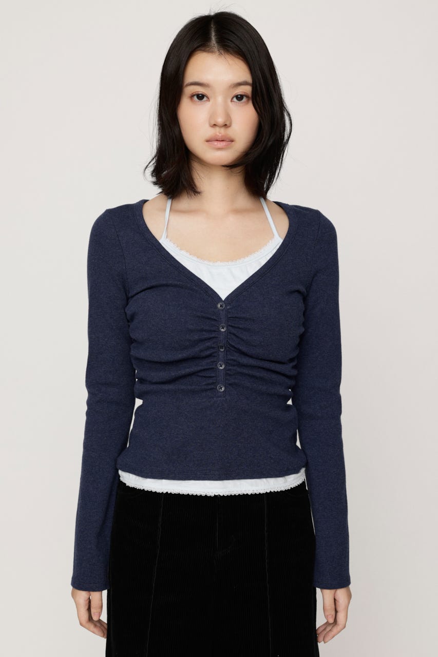【LIMITED ITEM】LAYERED LIKE CUT トップス NVY FREE