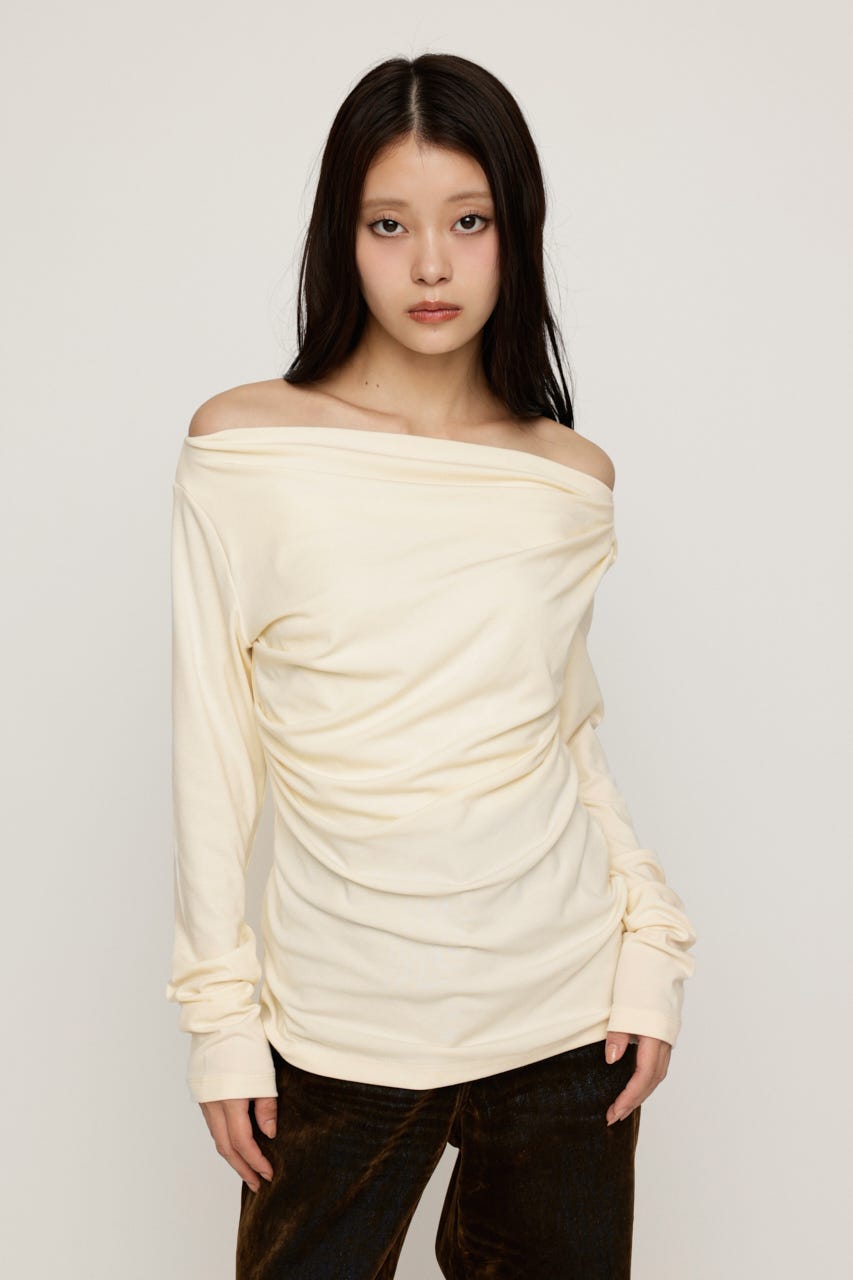 ASYMMETRY OFFSHOULDER トップス IVOY FREE
