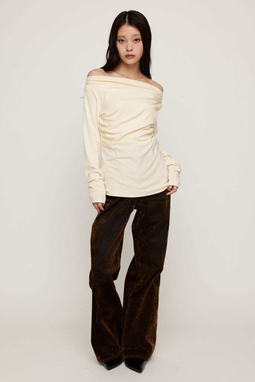 ASYMMETRY OFFSHOULDER トップス IVOY FREE