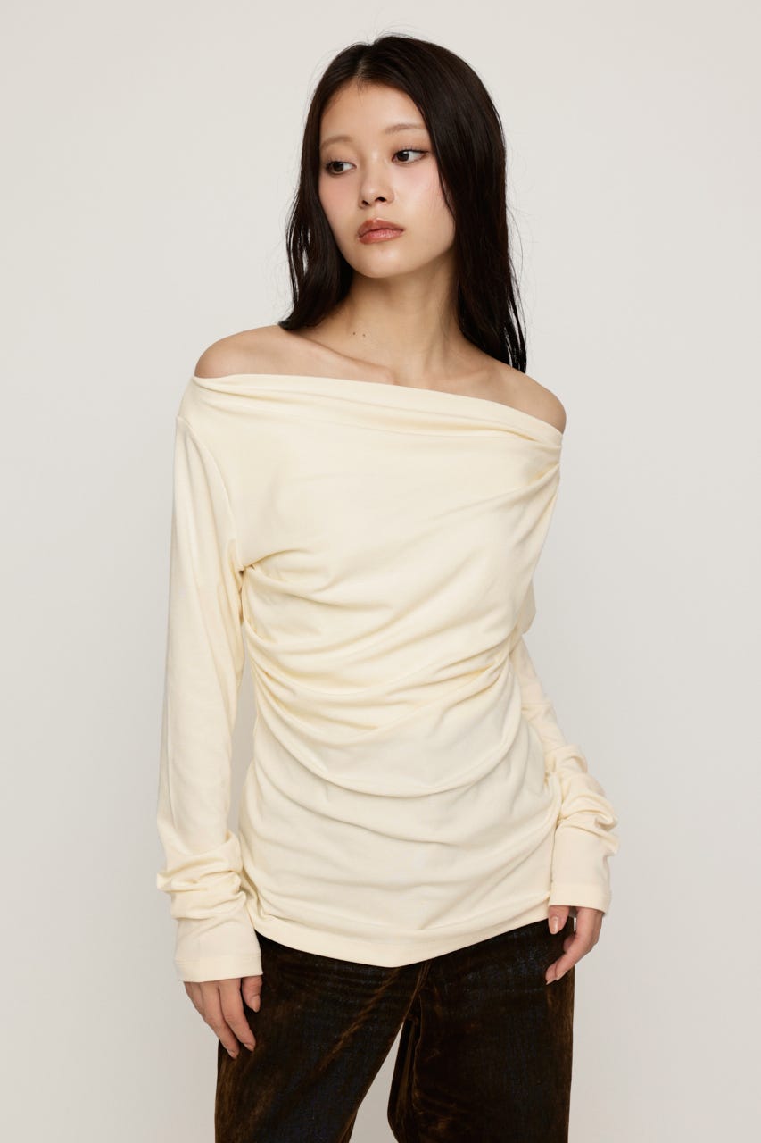 ASYMMETRY OFFSHOULDER トップス IVOY FREE