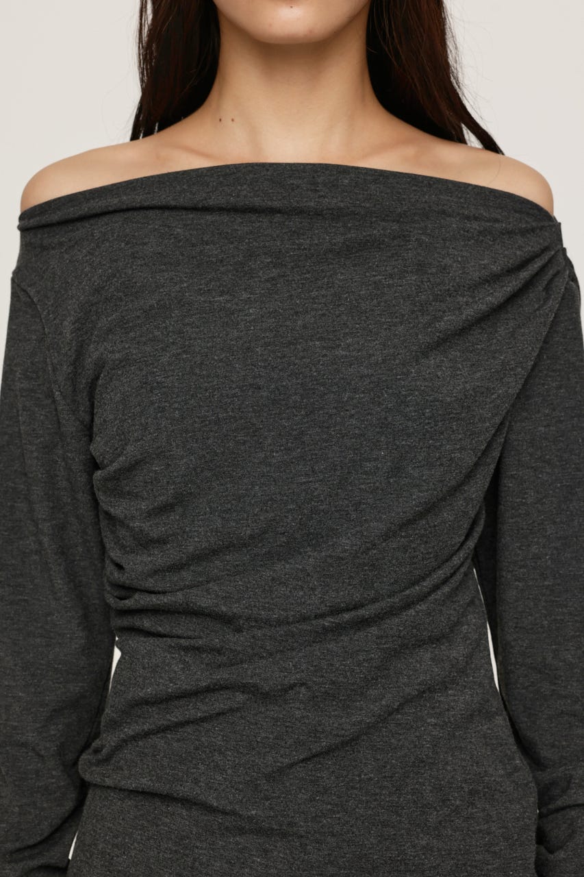 ASYMMETRY OFFSHOULDER トップス T.GRY FREE