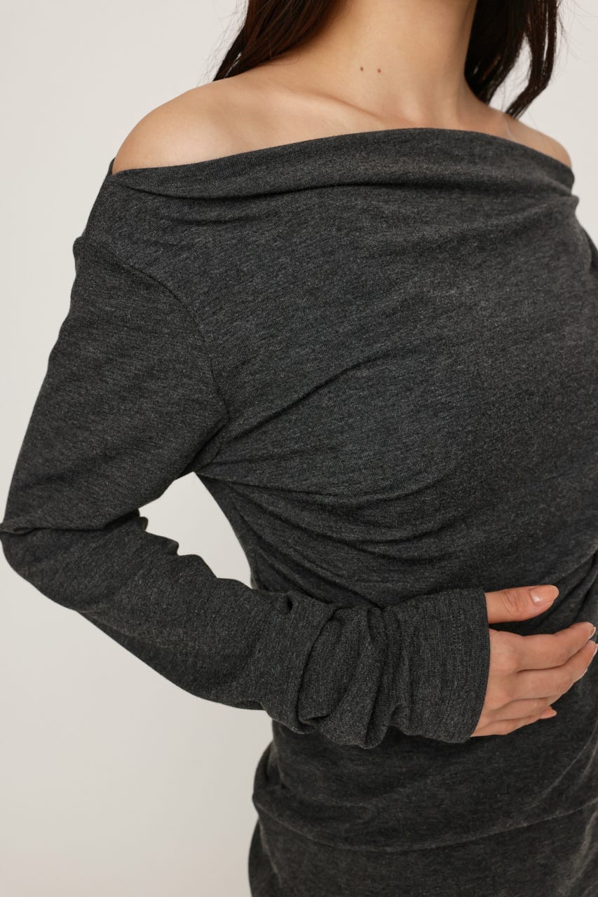 ASYMMETRY OFFSHOULDER トップス T.GRY FREE