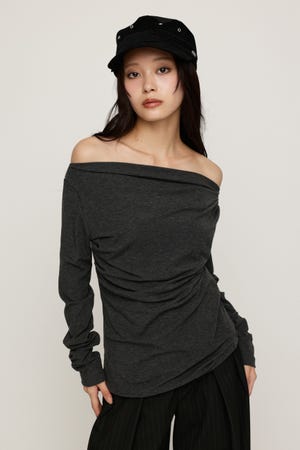 ASYMMETRY OFFSHOULDER トップス