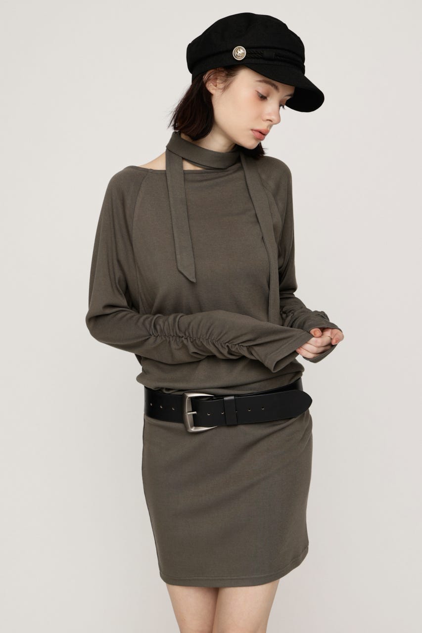 DOLMAN CUT TIE ショートワンピース KHA FREE