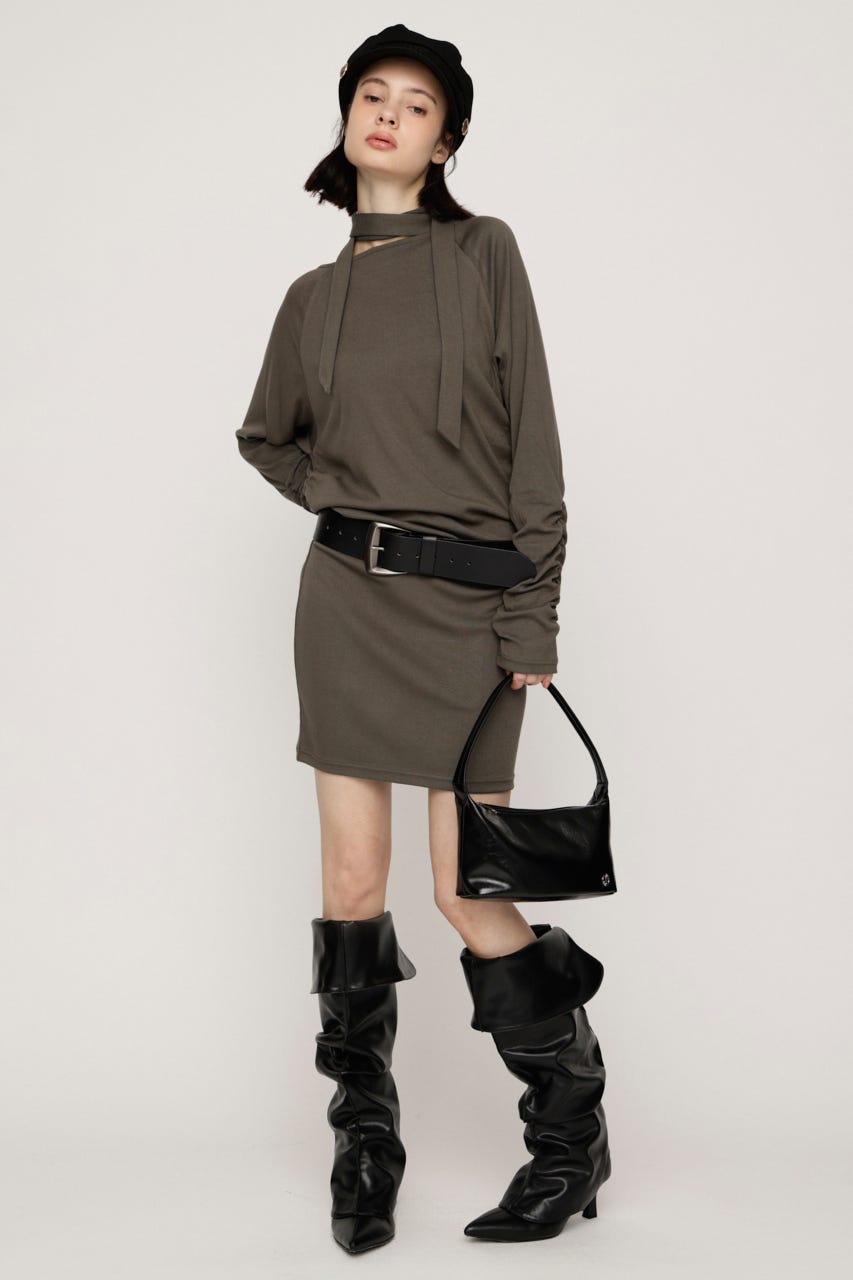 DOLMAN CUT TIE ショートワンピース KHA FREE