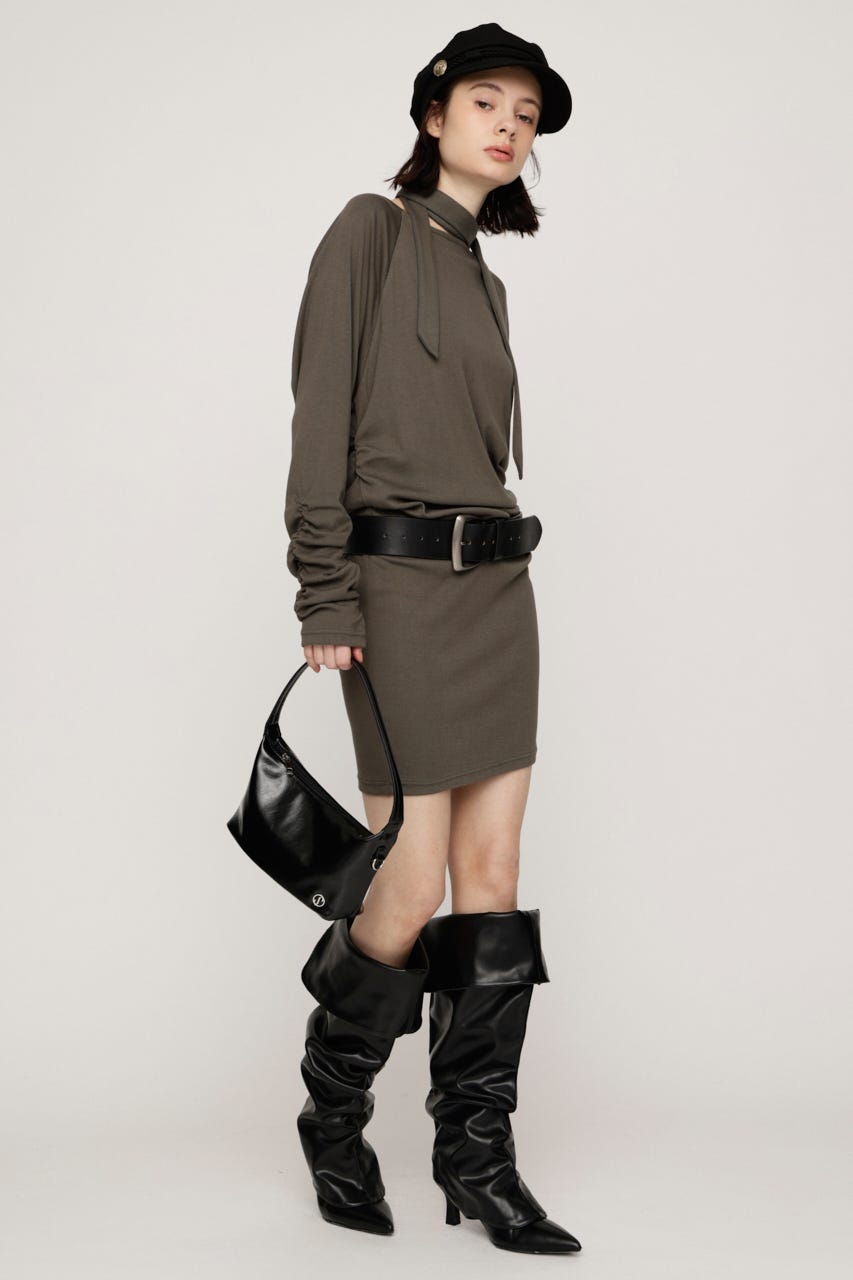 DOLMAN CUT TIE ショートワンピース KHA FREE