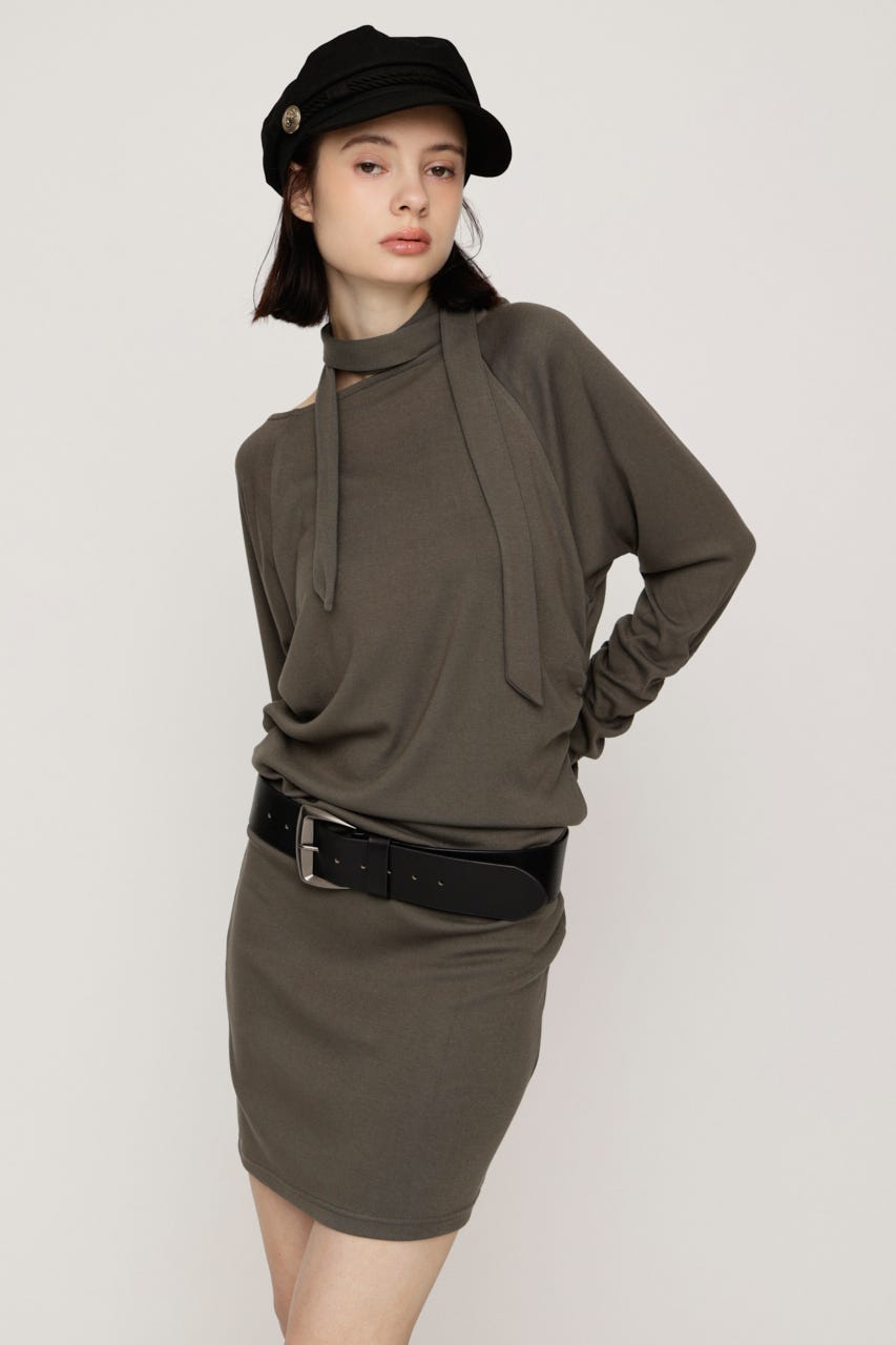 DOLMAN CUT TIE ショートワンピース KHA FREE