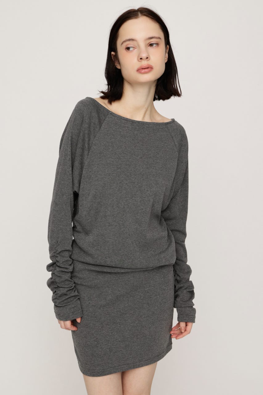 DOLMAN CUT TIE ショートワンピース T.GRY FREE