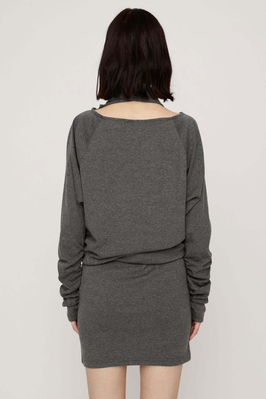 DOLMAN CUT TIE ショートワンピース T.GRY FREE