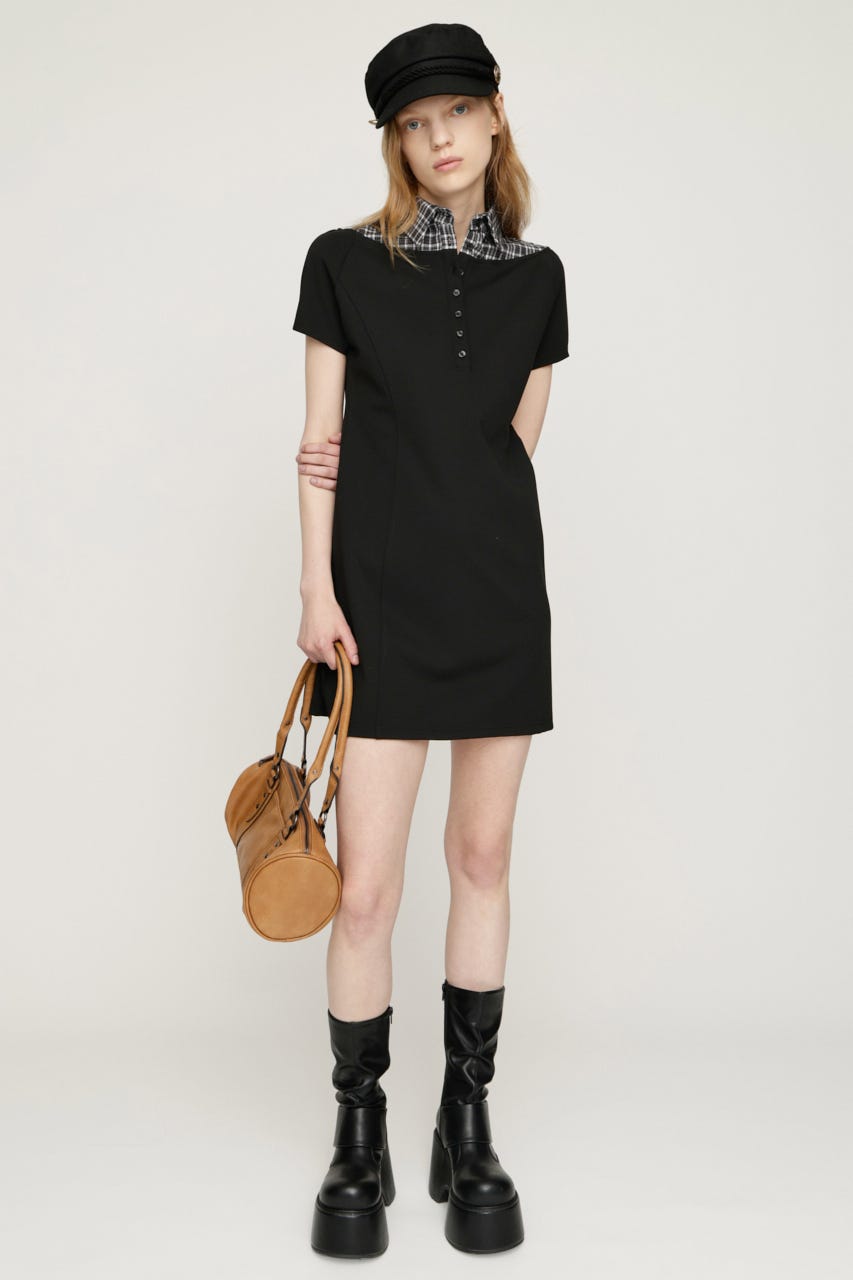 DOCKING HENRY CUT ショートワンピース BLK 1