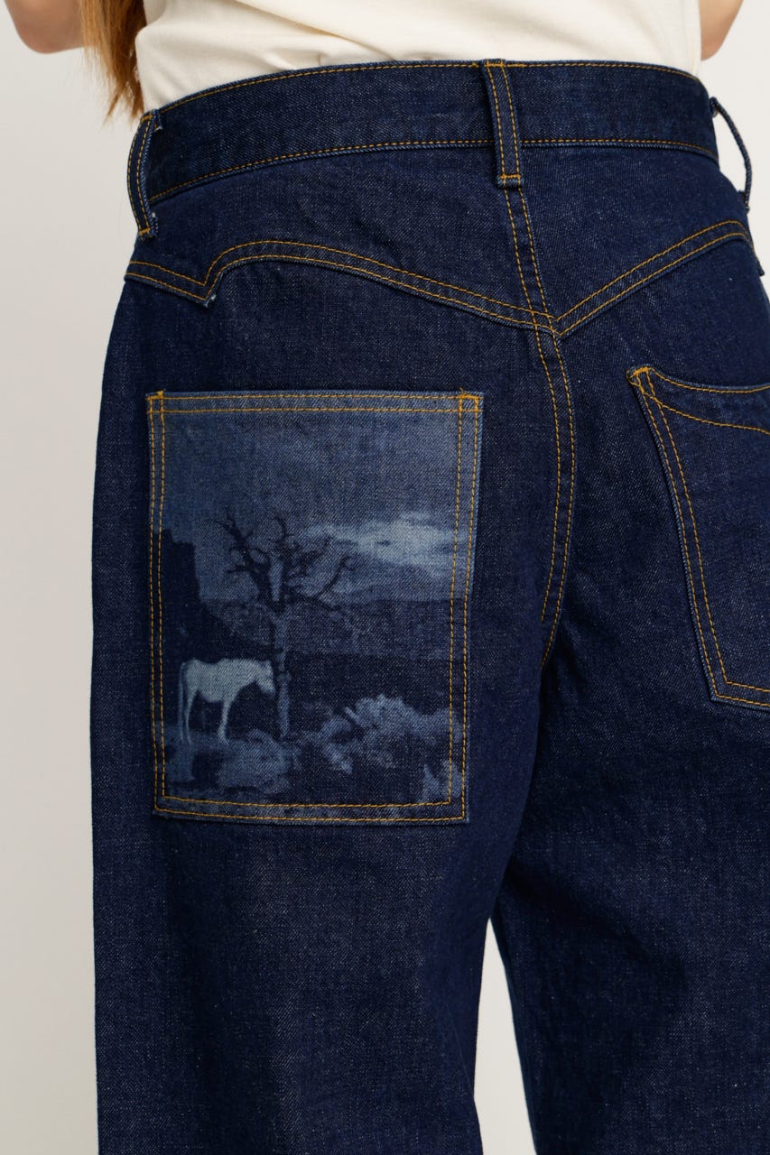 HORSE WESTERN STRAIGHT DENIM BLU 0