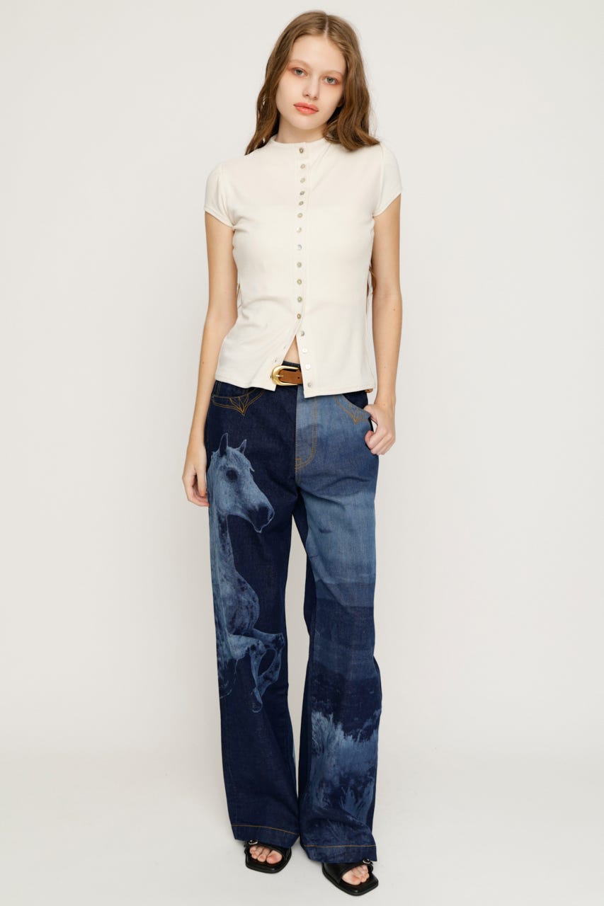 HORSE WESTERN STRAIGHT DENIM BLU 0