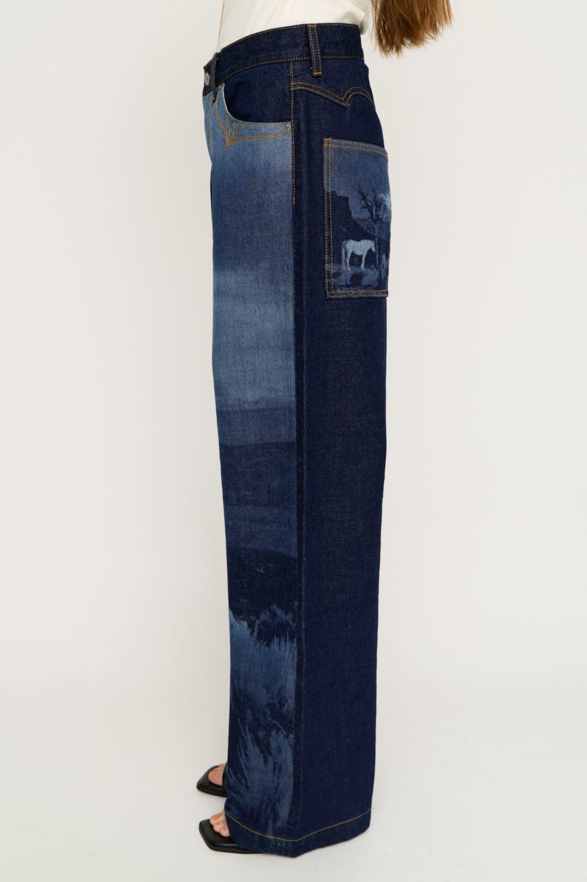 HORSE WESTERN STRAIGHT DENIM BLU 0