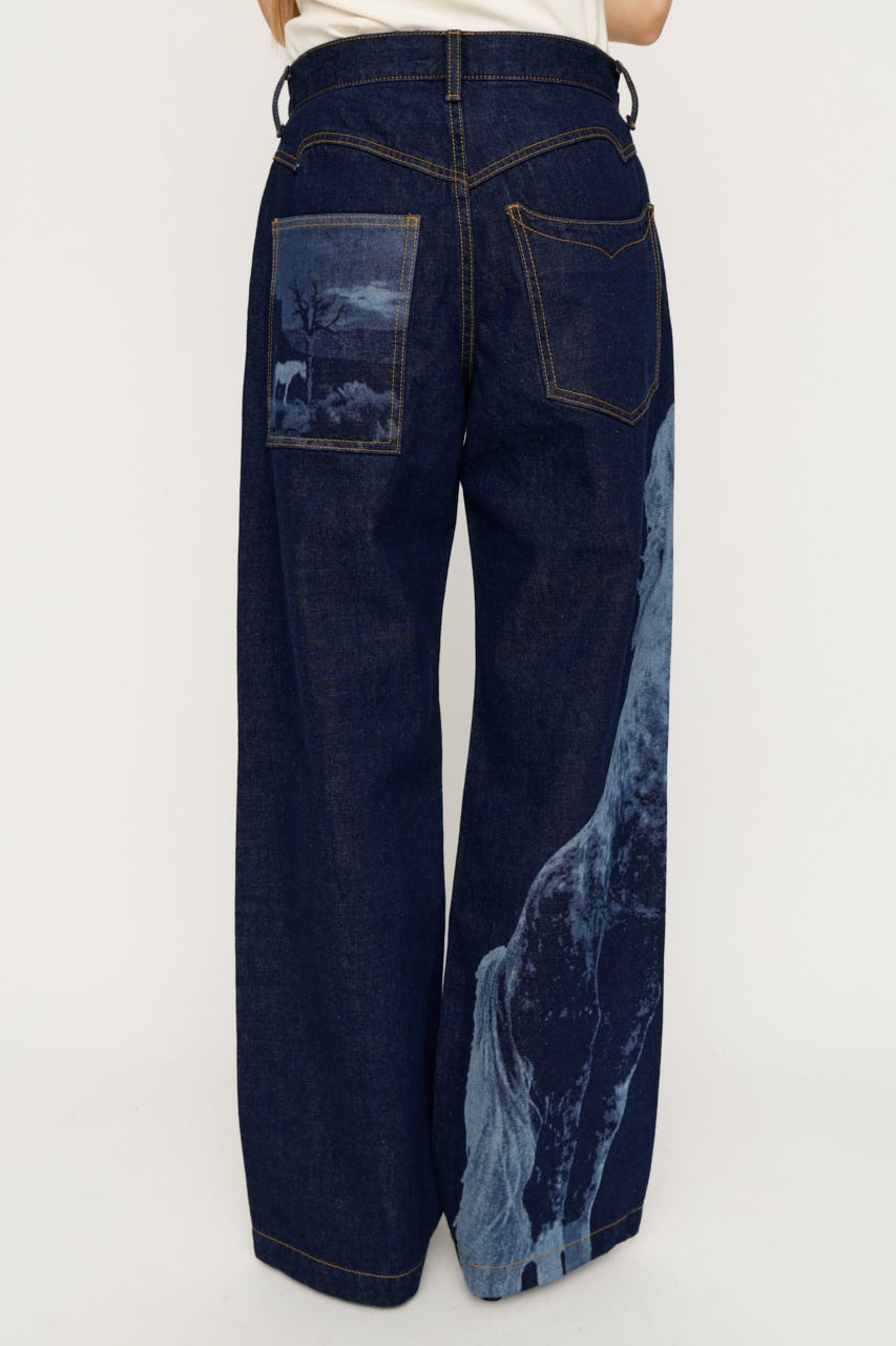 HORSE WESTERN STRAIGHT DENIM BLU 0