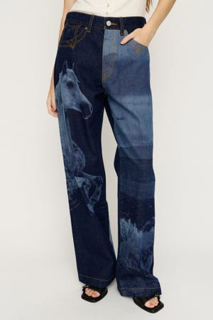 HORSE WESTERN STRAIGHT DENIM