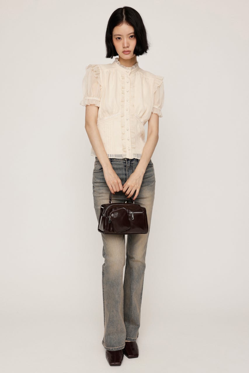 GATHER FRILL H／N PUFF ブラウス IVOY FREE
