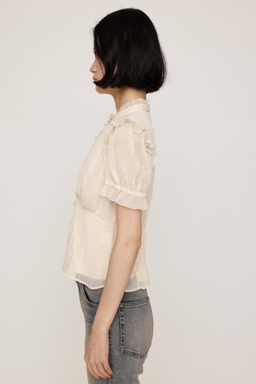 GATHER FRILL H／N PUFF ブラウス IVOY FREE