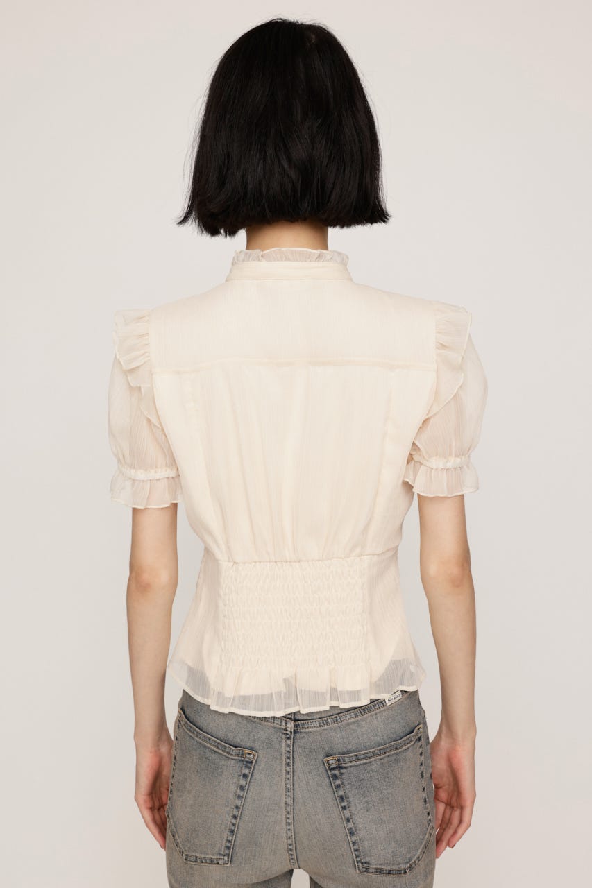GATHER FRILL H／N PUFF ブラウス IVOY FREE