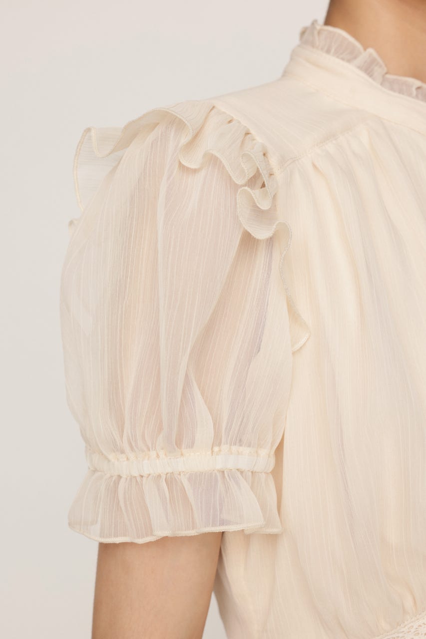 GATHER FRILL H／N PUFF ブラウス IVOY FREE